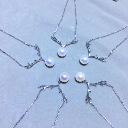 Christmas Gift Deer 925 Silver Necklace Chain with Pendant Findings Settings Parts Fittings for Pearls Corals Jades Stones