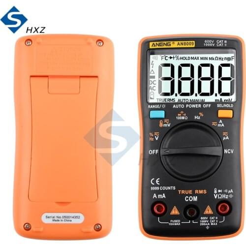 AN8009 Digital Multimeter Transistor Testers Capacitor True-RMS Tester Automotive Electrical Capacitance Meter Temp Diode
