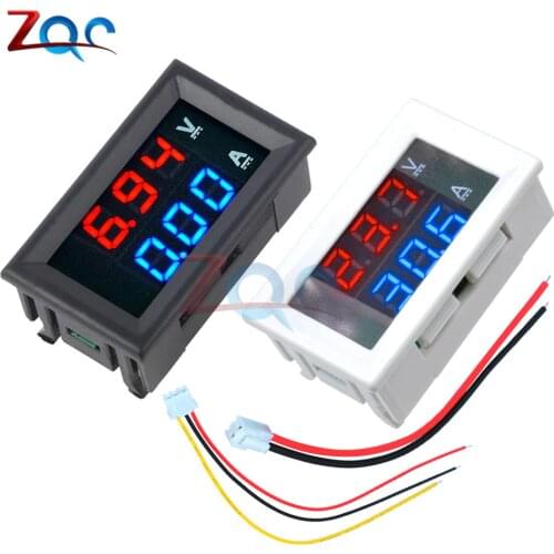 Dual LED Display Mini Digital Voltmeter Ammeter DC 100V 10A Amp Volt Panel Voltage Current Meter for Motorcycle Car Auto Gauge