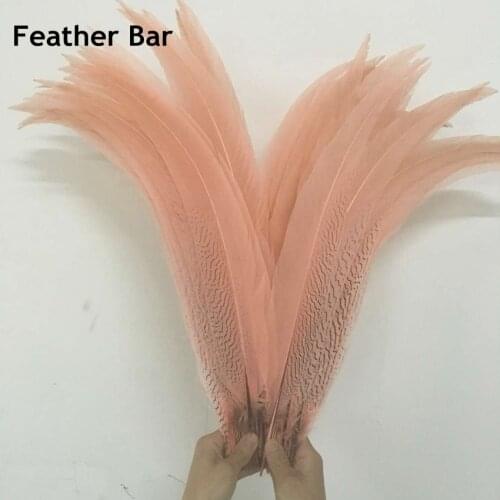 Hot sale! Natural Pheasant silver Chicken 50pcs/lot Champange Pink Dyed Beautiful Pheasant feather 65-70cm DIY Craft Decoration