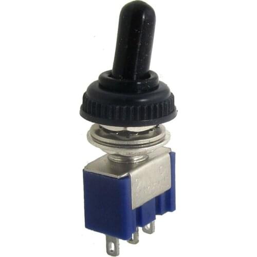 GTBL 2 Pcs AC 125V 6A ON/ON 2 Position SPDT 3 Pins Mini Toggle Switch with Waterproof Boot