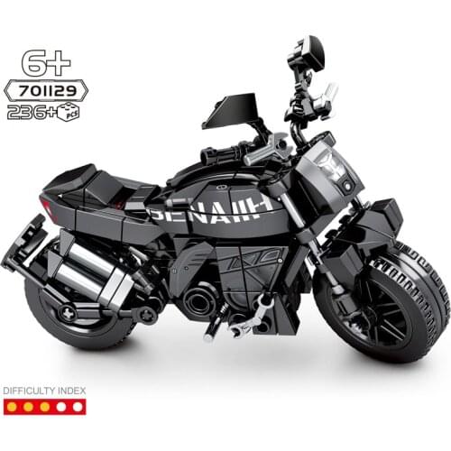 Technical motor vehicle building block Benellis motorcycle 502C model steam assembly bricks educational toy collection for gifts