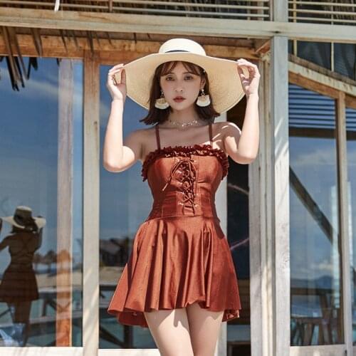 Monokini Swimsuit Women Summer 2020 One Piece Female Swimwear New Korea Covering Sexy Cotton Solid One Piece Swimsuit