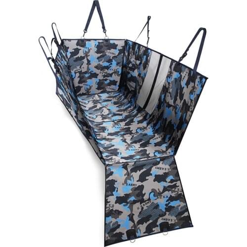Multifunctional Dog Seat Car Cover Blue Camouflage Dog Car Seat Cover View Mesh Waterproof Dog Hammock Car Seat Cover Front Rear