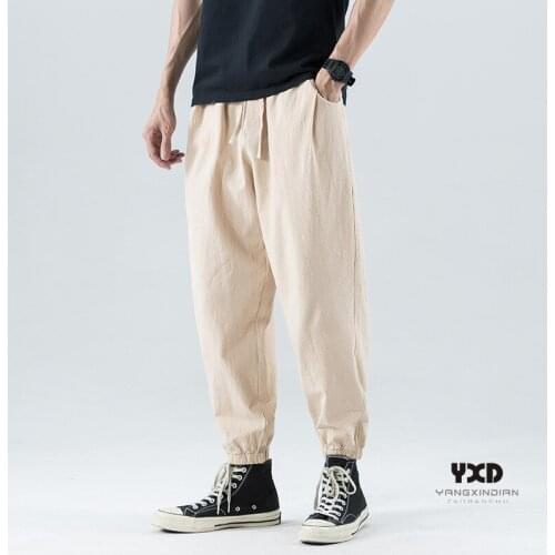 Men clothing Summer Men Harem Pants Japanese Casual Cotton Linen Trouser Man Joggers Pants Chinese Baggy Pants Loose Sport Pants