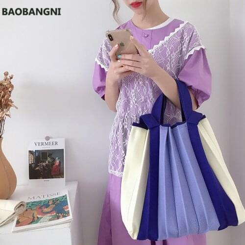 New Autumn and Winter Women Shoulder Bags Wool Knit Shoulder Bag for Girl Large Capacity Women Handbags Retro Fashion Female Bag