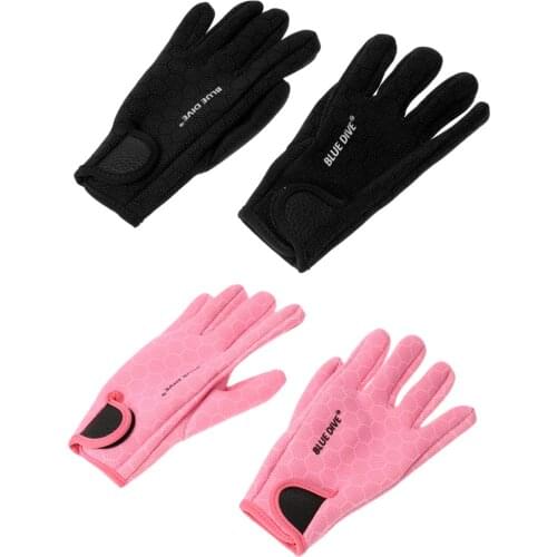 1 Pair Black/Pink 1.5mm Neoprene Gloves - Anti-slip Comfortable & Durable Scuba Diving and Snorkeling