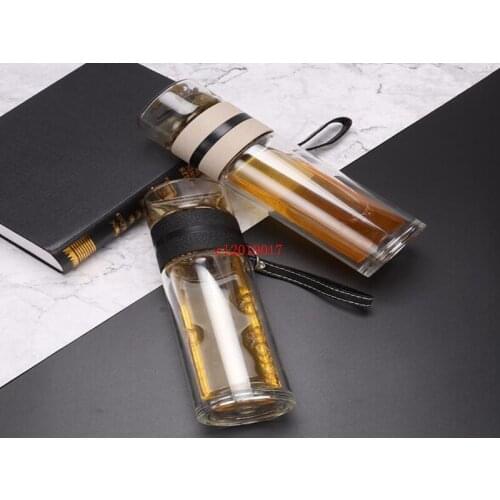 Tea separation tea cup double insulated commercial glass cup office portable cup