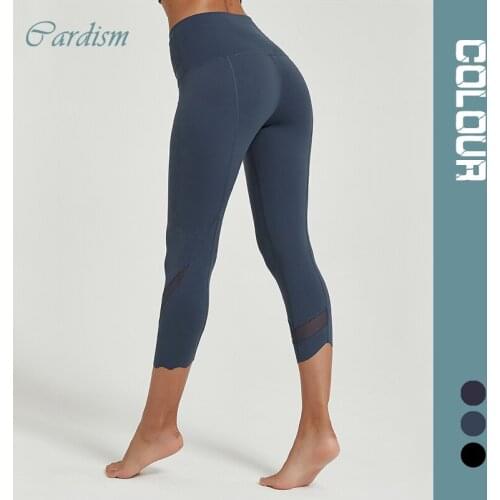 Cardism High Waist Yoga Pants Women Mesh Sports Gym Sexy Leggings For Fitness Joggers Push Up Women Pants Calf Length Sweatpants