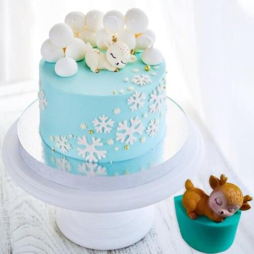 Cute Sika Deer Silicone Mold Cake Chocolate 3D Mould For DIY Crafts Cake Decor Soaps Aromatherapy Stones Candle Mold Baking Tool