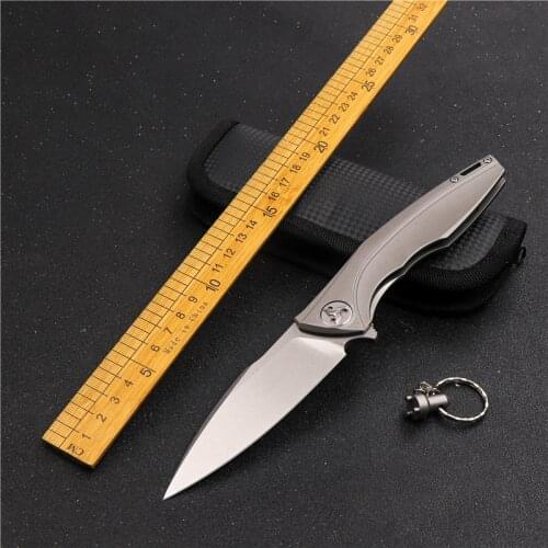 M390 folding knife outdoor survival portable pocket hunting knife titanium alloy sharp high hardness EDC camping tactical knife