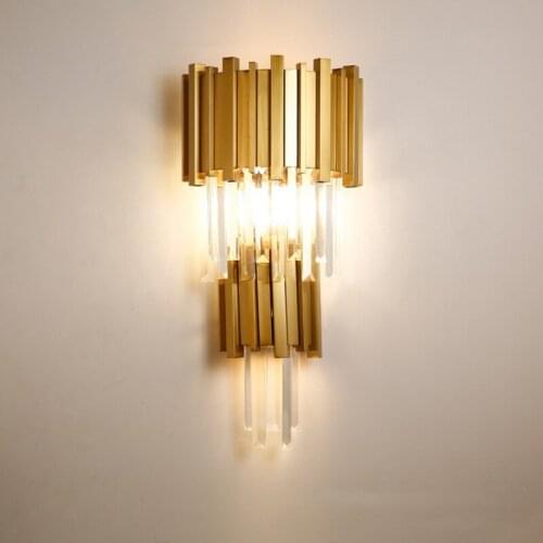 Modern creative light-luxury crystal wall lamps for bedroom mirror light living room bedroom light free shipping 17