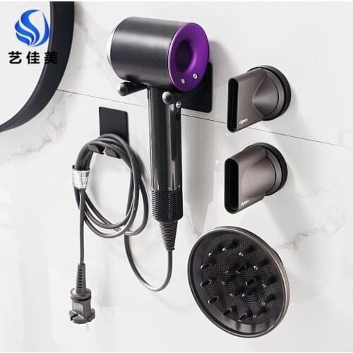 Toilet hair dryer rack free punch wall storage hang hair dryer rack bathroom rack space aluminum hair dryer storage rack #895