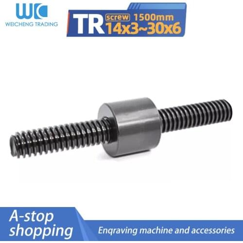 Trapezoidal screw + cylindrical nut Trapezoidal screw Screw Tr 14 16 18 20 22 24 28 30 1500mm T type screw