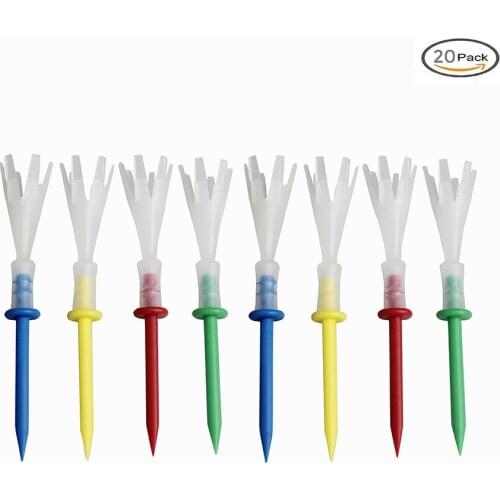 CRESTGOLF 70mm/83mm Golf Tees Polypropylene, More Drable Golf Plastic Tees Golf Accessories Multi Color 20pcs/Pack