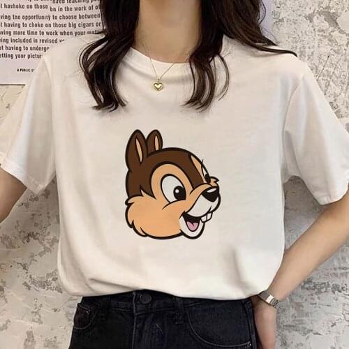 New Disney Chip and Dale Print T Shirt Women Summer Plus Size S-3XL O-Neck Short Sleeve Tees Tops Women Tshirt Dropship