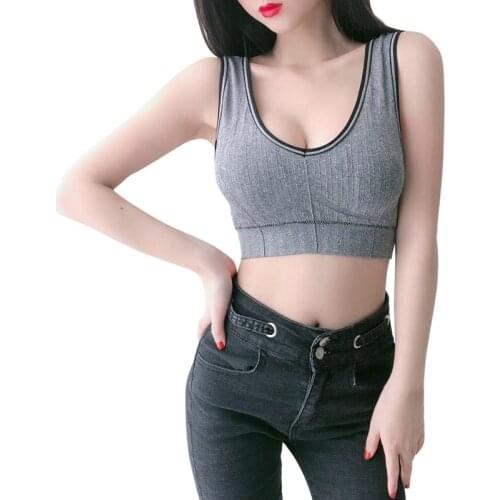 Women Summer Vest Short U-shaped Halter Underwear Seamless One-piece Sports Wrapped Chest Short Vests