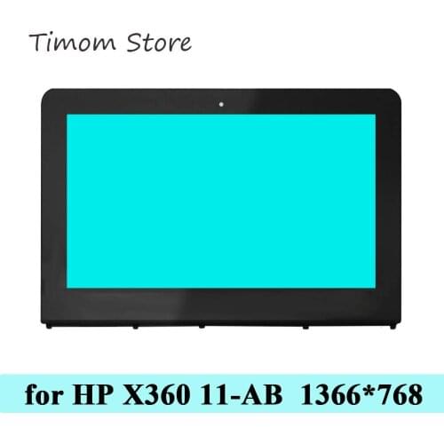 For HP X360 11-AB Stream Series Touch LCD Screen Digitizer + Frame Assembly 11.6 inch Laptop HD 1366*768 eDP 30pin Display Bezel