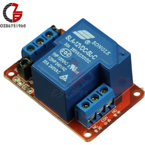 30A 12V 1 Channel Relay Module Board With Optocoupler H/L Level Triger