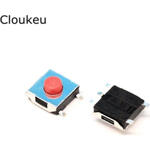 100Pcs Flat base Push Button Touch micro Switch 6*6*2.5/2.7/3.1/3.4/3.7/4.3/4.8/5MM SMD5 Red 6x6