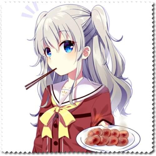 2pcs/set Anime Charlotte Colorful Eyeglass Lens Glasses Clean Cloth Tomori Nao Cartoon Laptop Screen Cleaning Accessories