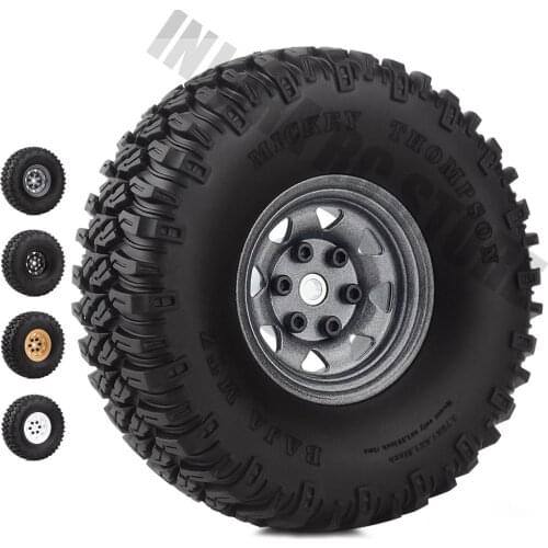 4PCS 1/10 RC Car 1.55" BEADLOCK Wheel Rim &Rubber Tires 1.55 Inch Tyre for RC Crawler D90 TF2 Tamiya CC01 LC70 MST JIMNY