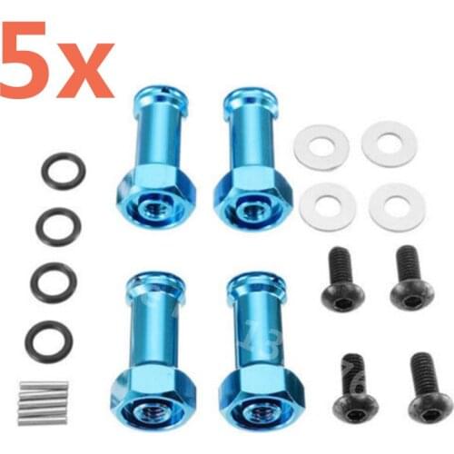 5 Sets RC Car WLtoys A949 A969 A979 Upgrade Part Aluminum Alloy 12MM Hex Drive 24MM Extension Adapter For RC 1/18 Scale Models