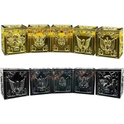 5pcs/set Saint Seiya Myth Cloth Bronze Pandora Box the five bronze sanits seiya Shiryu Hyoga Ikki Shun Plastic Gold Black Color