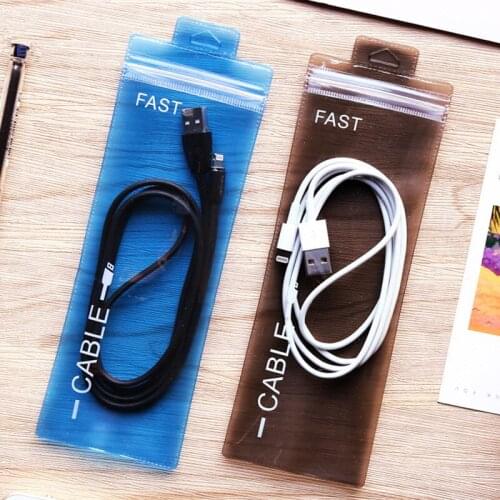 500pcs/lot 7cmx21cm Water Proof zipper lock Retail pack packing bag for USB data cable Electronic accessories Gifts package bag