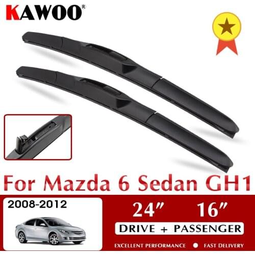 KAWOO Wiper Car Wiper Blade For Mazda 6 Sedan GH1 2008-2012 Windshield Windscreen Front Window Accessories 24"+16" LHD RHD
