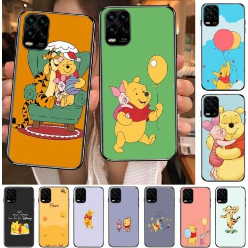 Winnie Pooh cartoon Phone Case For XiaoMi Redmi Note 11 10 9S 8 7 6 5 A Pro T Y1 Anime Black Cover Silicone Back Pre style cover