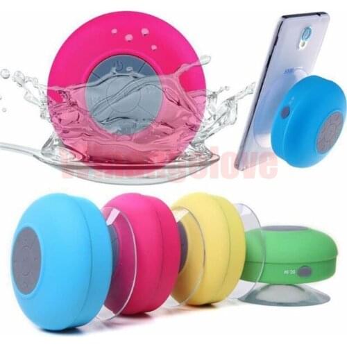 DHL 200PCS Mini Waterproof Wireless Bluetooth Speaker Shower Suction Speaker Phone Car Handsfree Call Music Receiver