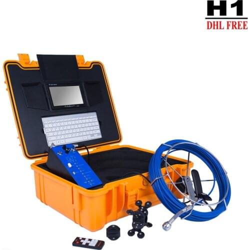 DHL FREE H1 Pipeline Endoscope with Meter Counter/Wireless Keyboard HD 1080P 25mm Drain Sewer Pipe Inspection Video Camera