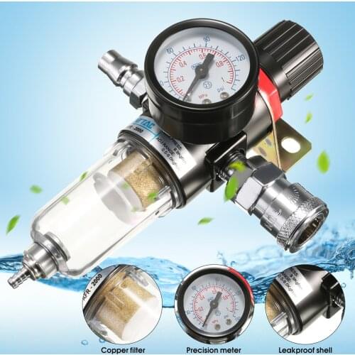 Dual Scale Display Psi / MPa AFR-2000 1/4" Pressure Regulating Filter Pressure Regulating Filter + 2 Quick Connectors + Bracket