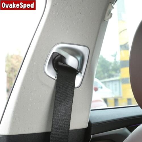 For BMW 5 Series G30 2018 2019 Interior Modified Decals Chrome ABS 2pcs Car Front Row Safety Belt Decoration Frame Cover Trim