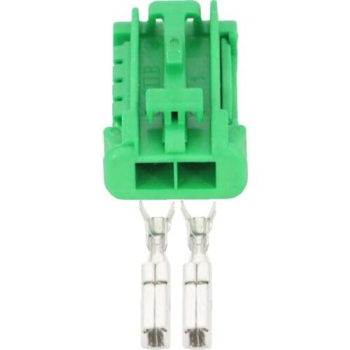 2 pin electronic fan plug black green random plastic connector with terminal DJ7028K-2.8-21 2P