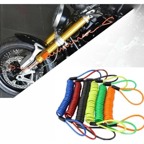1.2M Motorcycle Scooter Disc Lock Cable Safety Reminder Anti-theft Bicycle Tool Bicycle Helmet Safety Warning Spring Wire Rope