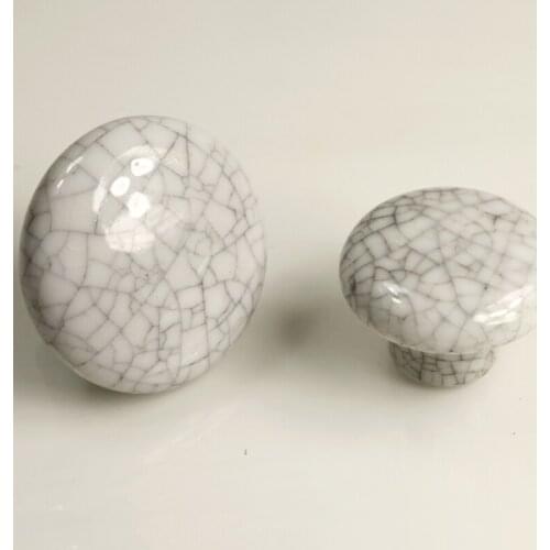 1PC 32mm 38mm Crackle Ceramic Knob, Kitchen Drawer Pulls & Handles Cabinet Vanity Cupboard Closet Door Knobs