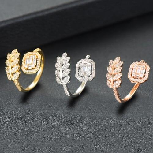 LARRAURI Luxury Party Statement Stack Rings For Women Wedding Crystal Cubic Ziron CZ Wedding Dubai Bridal Finger Ring 2020
