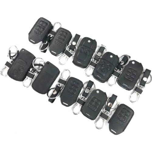 Leather Car Key Covers Case KeyChain Bag For Honda Ciimo Elysion AVANCIER CR-Z INSIGHT UR-V XR-V Legend N-Box N-WGN