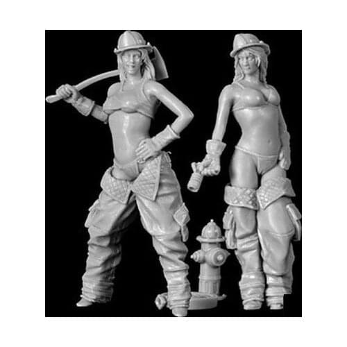 1/32 Firewomen Girls Posing summer standing toy Resin Model Miniature Kit unassembly Unpainted