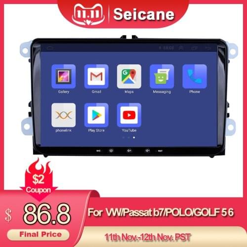 Harfey 2din 9inch GPS Car Multimedia Player Android 10.0 API 29 car Radio For Skoda/Seat/Volkswagen/VW/Passat b7/POLO/GOLF 5 6