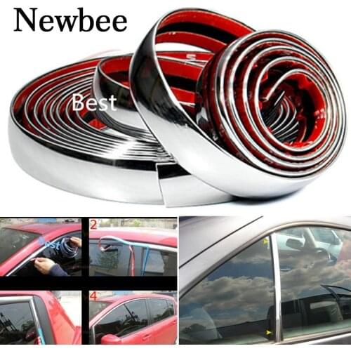 Newbee 5M Car Chrome Decor Strip Moulding Styling Trim Sticker 6MM 8MM 10MM 12MM 15MM 18MM 20MM 22MM 25MM 30MM for Honda Toyota