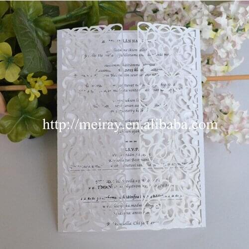 Cheap laser cut wedding invitations, beige wedding invitation card, wedding decoration