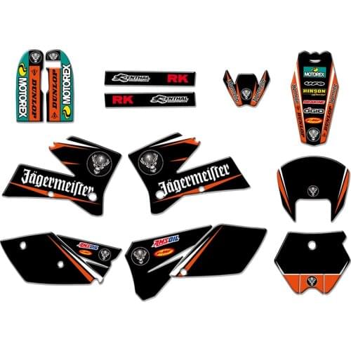NEW TEAM GRAPHICS STICKER DECAL WITH MATCHING BACKGROUNDS FIT FOR KTM SX125 250 380 400 520 2005 2006