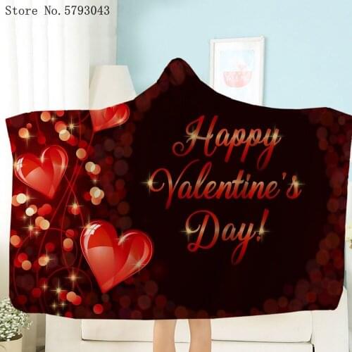 Valentines Day Wearable Blanket Holiday Festival Throw Blanket Home Textile Fleece Blanket Red Custom Home Blanket Decor