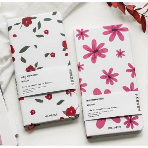 Wholesale 2PCS/Set Hardcover TN Book Beautiful life Like Flower Grid Page Notebook Weekly Planner