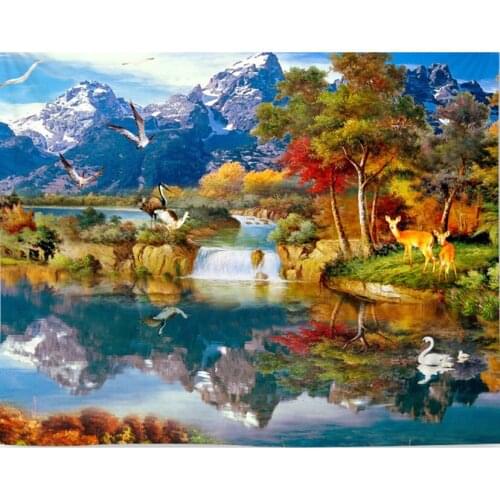 Full Round/square Diamond painting Cross stitch Diamond mosaic 5D DIY Diamond embroidery Snow mountain & lake Home Decor LG2463