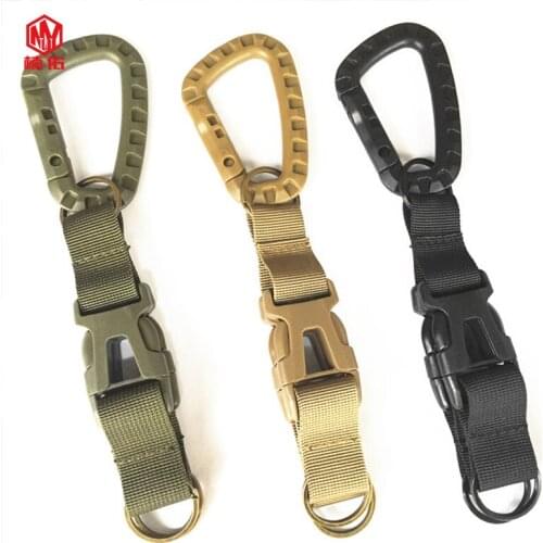 Tactical Nylon Webbing Backpack Hook Multifunctional Carabiner D-Shaped Keychain Molle Webbing Hook