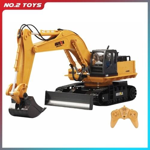 HUINA 1/16 RC Truck RC Excavator 2.4G Radio Controlled Car Caterpillar Tractor Model Engineering Car 11 Channel Toys For Boys